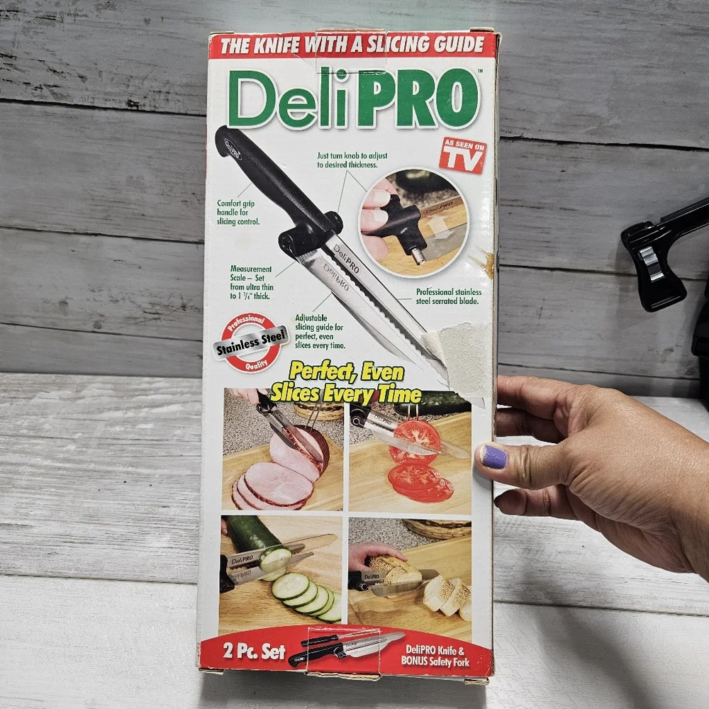 DeliPro the Knife With A Slicing Guide Stainless Steel New As Seen on TV